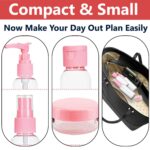 Temperia Travel Bottles for Toiletries (7pcs) - Refillable Empty Mini Containers with Pouch (Random Colors) - Travelling Accessories & Essentials Kit Set for Shampoo, Cosmetics, and More - Image 4