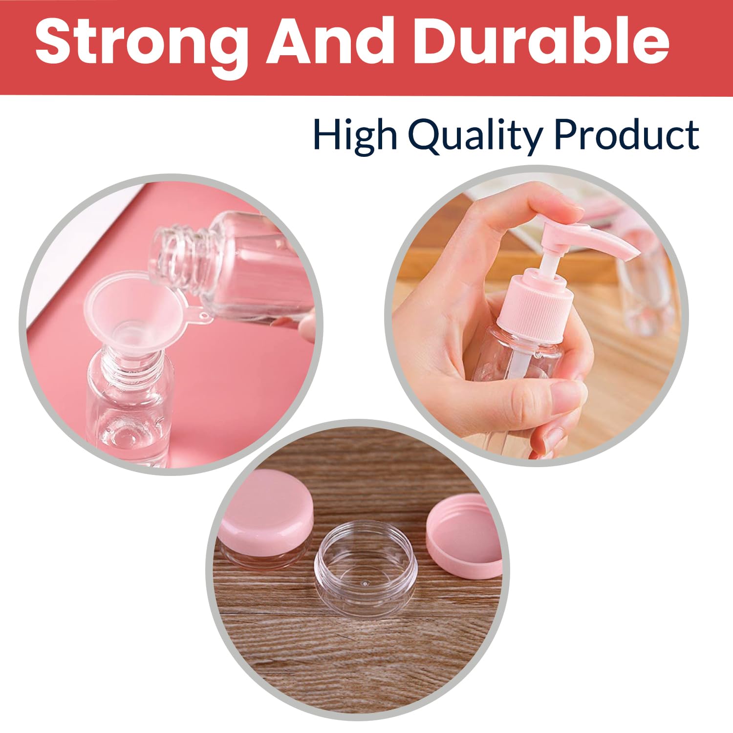 Temperia Travel Bottles for Toiletries (7pcs) - Refillable Empty Mini Containers with Pouch (Random Colors) - Travelling Accessories & Essentials Kit Set for Shampoo, Cosmetics, and More - Image 7