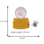 Islamic Crystal Ball Golden LED Rotating Lamp with USB Stand – Ya Gharib Dargah Design, Home Decor Light - Image 3