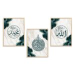 Kalit Kala Decor Painting Islamic Art Home Decoration Paintings With Frame For Living Room Bed Room And Hotel Wall Decortion Digital Reprint Engineered Wood Set of 3 (Islamic02, 13x17, Framed) - Image 5