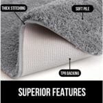 VNQ Super Soft Microfiber Anti-Skid Water Absorbant/Soaking Washable Mat for Bathroom/Entrance/Kitchen/Bedside/Door/Living-Room/Prayer Room/Kids-Room Mat Size 40x60 cm (Piece of 1 Grey) - Image 4