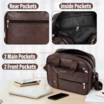 Storite 8 Inch Stylish Small PU Leather Sling Cross Body Travel Office One Side Shoulder Bag for Men Women (25 x 11 x 20 Cm) - Image 4