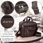 Storite 8 Inch Stylish Small PU Leather Sling Cross Body Travel Office One Side Shoulder Bag for Men Women (25 x 11 x 20 Cm) - Image 6
