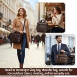 Storite 8 Inch Stylish Small PU Leather Sling Cross Body Travel Office One Side Shoulder Bag for Men Women (25 x 11 x 20 Cm) - Image 7