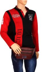 Men & Boys PU Leather Waist Pack Bags for Money,Mobile,Card,Belt,Documents,Kit Books Dairy Kamar Pouch Small Accessories Luggage Stylish Bag with Belt Kamar Pouch (Brown) - Image 4