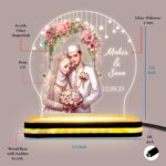 Islamic Couple Name & Date LED Lamp | Customized Gift for Men, Women, Husband, Wife, Girlfriend, Boyfriend | Gifting for Birthday, Anniversary | Couple Giftings Ideas (5.5 x 5.5 Inches) - Image 5