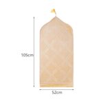 Prayer Rug Soft Turkish Portable Muslim Prayer Mat for Adults Men Women Kids Beige - Image 3