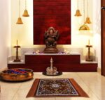 Kuber Industries Velvet Prayer Mat/Aasan/Pooja Mat/Meditation Mat/Multipurpose Velvet Rug Mat 2 Ft X 2 Ft (Gold) CTKTC33918 - Image 3