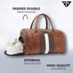 Fur Jaden Weekender Travel Duffle Bag with Separate Shoe/Laundry Compartment for Men & Women Made of Vegan Leather - Image 3