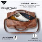 Fur Jaden Weekender Travel Duffle Bag with Separate Shoe/Laundry Compartment for Men & Women Made of Vegan Leather - Image 4