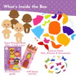 Kalakaram Foam Create-A-Princess DIY Art & Craft Kit Mess-Free Creative Activity For Kids,Princesses Art Kit,Gifts For Girls & Boys Ages 4,5,6,7,8,9,Fun DIY Craft Kits For Children,Multicolour - Image 3