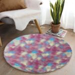 Faux Sheepskin Fur Area Cute Aesthetic Round Fur Throw Rug Floor Mat Circular Carpet for Boys, Girls Bedroom, Living Room, Home Office, Prayer, Dorms, Soft Circle Nursery (Rainbow) - Image 3