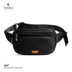 Elmira Waist Bag for Men Women - Fanny Pack for Men Sling Bag for Men Chest Bag Crossbody Side Passport Travel Shoulder Small Waist Pouch for Mobile Cash (Black, WST-001A) - Image 3
