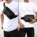 Elmira Waist Bag for Men Women - Fanny Pack for Men Sling Bag for Men Chest Bag Crossbody Side Passport Travel Shoulder Small Waist Pouch for Mobile Cash (Black, WST-001A) - Image 4