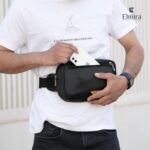 Elmira Waist Bag for Men Women - Fanny Pack for Men Sling Bag for Men Chest Bag Crossbody Side Passport Travel Shoulder Small Waist Pouch for Mobile Cash (Black, WST-001A) - Image 6