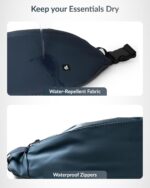 Destinio Waist Bag for Man Woman - Anti Theft, Waterproof Zippers and Back Pocket - Large Travel Waist Pouch, Fanny Pack, Belt & Hip Bag for Men, Women for Hiking, Passport, Gym (Blue) - Image 4