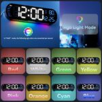 ANALOI Digital Wall Clock Large Display, 13.7 inch with RGB Color Changing Remote Control, Date Week Temperature DST, Auto Brightness Dimmer Big Clock with Night Lights, Plastic, Blue - Image 6