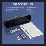 ANALOI Digital Wall Clock Large Display, 13.7 inch with RGB Color Changing Remote Control, Date Week Temperature DST, Auto Brightness Dimmer Big Clock with Night Lights, Plastic, Blue - Image 7