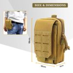 CARRY TRIP Tactical Mobile Belt Pouch - Rugged Nylon Waist Bag with Multiple Pockets - Travel, Hiking, Camping, Outdoor Utility Pouch for Men (Brown) - Image 5