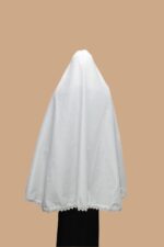 M H Women’s Cotton Khimar Hijab with Inner Cap & Zipper - White, Breathable, Lightweight, Ready to Wear for Namaz, Hajj & Umrah - Image 5