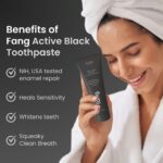 Fang Natural Toothpaste|Teeth Whitening|Heals Sensitive Teeth|Fights Cavities, Gum Diseases & Bad Breath|SLS & Chemical Free |Organic, Vegan (Pack of 1, Activated Charcoal) - Image 4