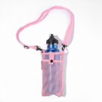 Water Bottle Carrier Nylon Mesh Water Bottle Holder for School Sports Travel Pink| Sports Equipment | Outdoor Sports Gear | Exercise Gear - Image 4