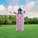 Water Bottle Carrier Nylon Mesh Water Bottle Holder for School Sports Travel Pink| Sports Equipment | Outdoor Sports Gear | Exercise Gear - Image 9