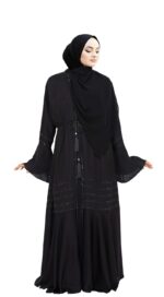 Black Abaya Stone Work For Women Elegant Modest Wear Burqa Islamic Naqab - Image 3