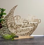 Curious Button Eid Decor Ramadan Moon Wooden Sign (12 Inch) Islamic decor for Ramadan Kareem & Eid Celebration Ramadan Mubarak Moon Sign & Eid Decoration ramadan table decor - Image 4