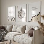 VIBBES Islamic Wall Art Set of 3, Ayatul Kursi, Sabr & Dua Calligraphy Prints with Wooden Frames, Modern Arabic Home Decor - Image 4