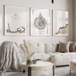 VIBBES Islamic Wall Art Set of 3, Ayatul Kursi, Sabr & Dua Calligraphy Prints with Wooden Frames, Modern Arabic Home Decor - Image 6