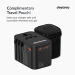 Destinio Universal Travel Adapter - 65W Laptop/MacBook GaN Fast Charging Adapter with 2 Type C & 1 USB Ports, Universal Charger Adapter, All in One International Travel Adapter for US, UK, Europe - Image 5