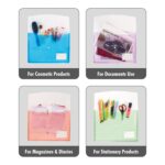 POLEN 12 Pcs Gazette Button Bag,Folder FS/Legal Heavy Duty Twin Double Pocket Document File, Envelope Holder Storage Case, Snap Button Organizer.(Assorted Color) - Image 7