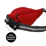 Polyester Waist Pack Travel Handy Hiking Zip Pouch Document Money Phone Belt Sport Bag for Men and Women and Adult | Red- Waist Bag - Image 5