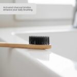 Green Loops Bamboo Toothbrush Pack of 4 | Charcoal Infused Soft Bristles | Eco-Friendly & Antibacterial | Wooden Handle | Biodegradable & Plastic-Free Oral Care for Adults & Kids - Image 3