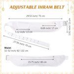 Dansydaisy Ihram Belt for Hajj and Umrah White Adjustable Ihram Waist Belt with Zippered Pockets Fits 32" up to 52", white, 57.09 inches x 27.56 inches x 5.91 inches, 1 Pocket - Image 3