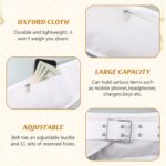 Dansydaisy Ihram Belt for Hajj and Umrah White Adjustable Ihram Waist Belt with Zippered Pockets Fits 32" up to 52", white, 57.09 inches x 27.56 inches x 5.91 inches, 1 Pocket - Image 4