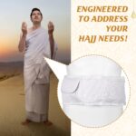 Dansydaisy Ihram Belt for Hajj and Umrah White Adjustable Ihram Waist Belt with Zippered Pockets Fits 32" up to 52", white, 57.09 inches x 27.56 inches x 5.91 inches, 1 Pocket - Image 6
