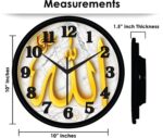 Islamic Wall Clock with Arabic Calligraphy, 25.4 cm Marble Design, Black Frame - Image 3