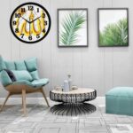 Islamic Wall Clock with Arabic Calligraphy, 25.4 cm Marble Design, Black Frame - Image 4