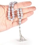 Prayer Rug Muslim Mat Islamic Thick Large Padded Sajadah for Kids Men Women with Islam Prayer Beads for Eid Travel Ramadan - Soft Luxuary Great for Knees and Forehead (B) - Image 6