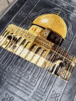 Janamaz Prayer Mat – Turkey Soft Velvet Namaz Mat | Premium Aasan for Daily Salah, Janimaz Namaz, Comfortable & Durable Prayer Mat | 44x27 Inch, Printed - Greyy - Image 3
