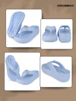 Crosskix Women’s Platform Flip Flops | Cushioned EVA Wedge Slippers with Toe-Post | Lightweight, Anti-Slip Sole | Comfortable Casual Sandals - Image 7