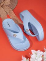 Crosskix Women’s Platform Flip Flops | Cushioned EVA Wedge Slippers with Toe-Post | Lightweight, Anti-Slip Sole | Comfortable Casual Sandals - Image 8