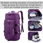 Storite Nylon 43Cm Small Lightweight Water Resistant Duffle Bag, Rucksack Travel Bag for Women with Shoes Compartment, Backpack Carry Luggage Bag for Men & Women(43x25x26Cm, Purple) - Image 5