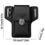 Unisex Faux Leather Waist Bag, Casual Solid Color Adjustable Strap Belt Bag with Polyester Lining, Lightweight Gadget Pouch with Key Ring Closure for Men Women Multicolor 1 Pcs - Image 5