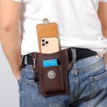 Unisex Faux Leather Waist Bag, Casual Solid Color Adjustable Strap Belt Bag with Polyester Lining, Lightweight Gadget Pouch with Key Ring Closure for Men Women Multicolor 1 Pcs - Image 7