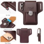 Unisex Faux Leather Waist Bag, Casual Solid Color Adjustable Strap Belt Bag with Polyester Lining, Lightweight Gadget Pouch with Key Ring Closure for Men Women Multicolor 1 Pcs - Image 8