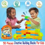 FunBlast Building Blocks for Kids with Wheel, Bag Packing, Best Toy for Kids/Boys/Children, Block Game (Multicolor, 34 Pcs and 16 Wheels) - 50 Pieces - Image 8