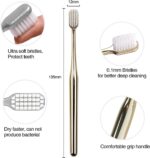 HICOBER Golden Orthodontic Ultra Soft Bristles Manual Teethbrush for Men, Women Soft Bristle for Enamel Care, Braces Brush Toothbrush, Sensitive Tooth Brush with Soft Rounded Bristles for Adults - Image 3